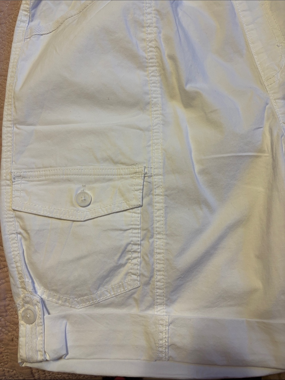 Chico's White Women's Cargo Shorts with Utility Pockets - Picture 3 of 6